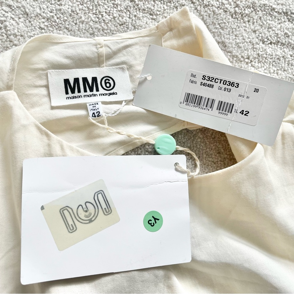 MAISON MARTIN MARGIELA NWT BOATNECK LONG SLEEVE DRAPED BACK DRESS W/ POCKETS - Picture 5 of 15